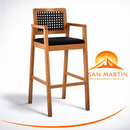 Banqueta de Madera Anice con Cuerda Negra – Tela Acquablock