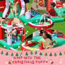 Castillo inflable con temática navideña