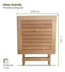 Mesa Arandu 75x75 +4 Silla Asia Pleg
