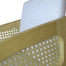 Banqueta de Madera Amália con Respaldo en Malla – Color Almendra – Lino Beige